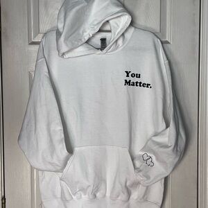 White Hoodie with Motivational Print